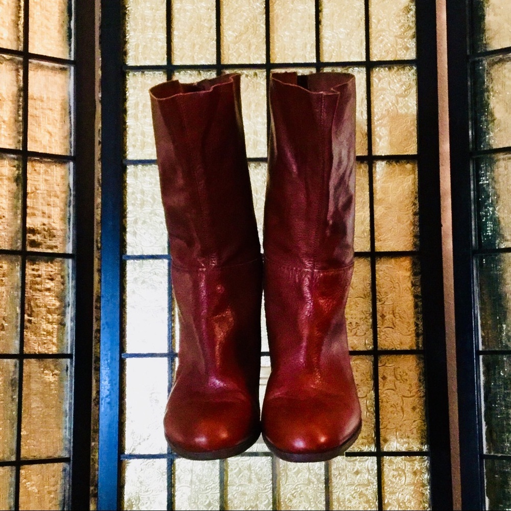 Nine West Mid-Calf Leather Boots